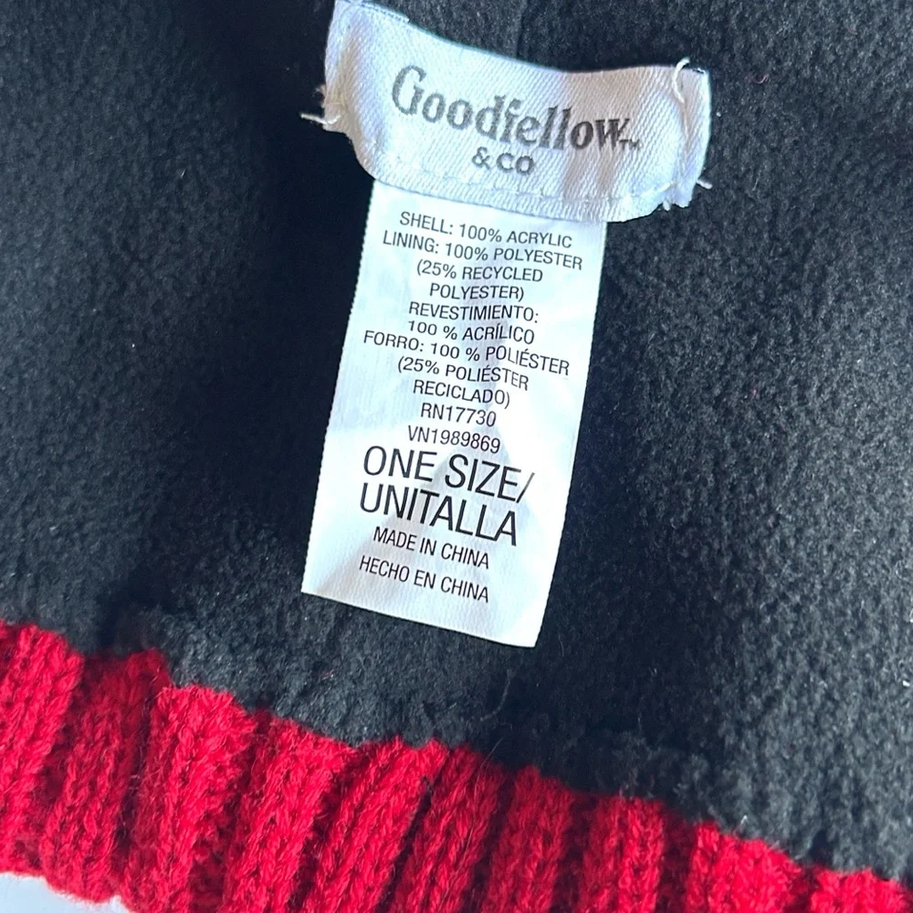 Goodfellow & Co Deep Red Fleece-Lined Cable Knit Beanie Winter Hat